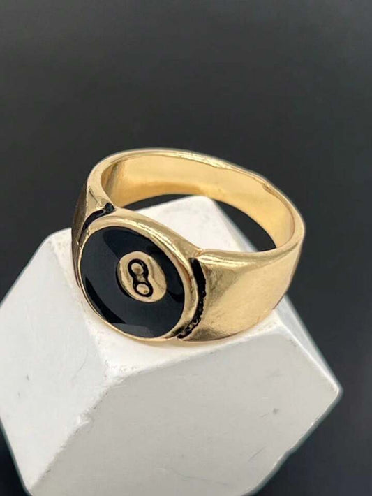 8 Ball Ring Gold