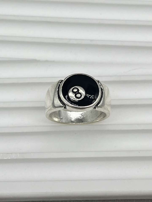8 Ball Ring Silver